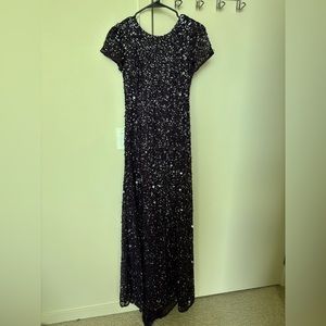 Adrianna Papell SCOOP BACK SEQUIN GOWN
